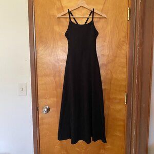 Pact Women's Black Organic Cotton Fit & Flare Midi Dress Sleeveless Size XS NWT